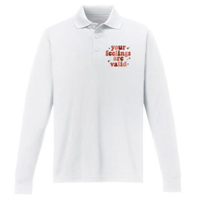 Your Feelings Are Valid Mental Health Matters Awareness Performance Long Sleeve Polo