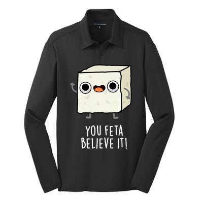 You Feta Believe It Funny Cheese Pun Silk Touch Performance Long Sleeve Polo