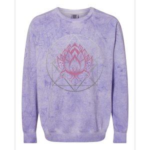 Yogi Flower Blossom Sacred Geometry Yoga Lotus Flower Great Gift Colorblast Crewneck Sweatshirt