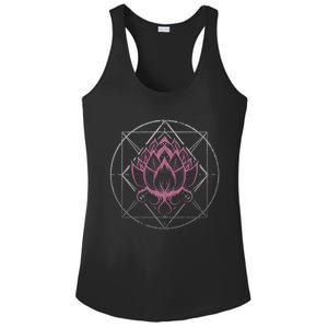 Yogi Flower Blossom Sacred Geometry Yoga Lotus Flower Great Gift Ladies PosiCharge Competitor Racerback Tank