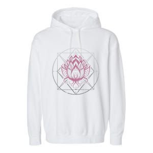 Yogi Flower Blossom Sacred Geometry Yoga Lotus Flower Great Gift Garment-Dyed Fleece Hoodie