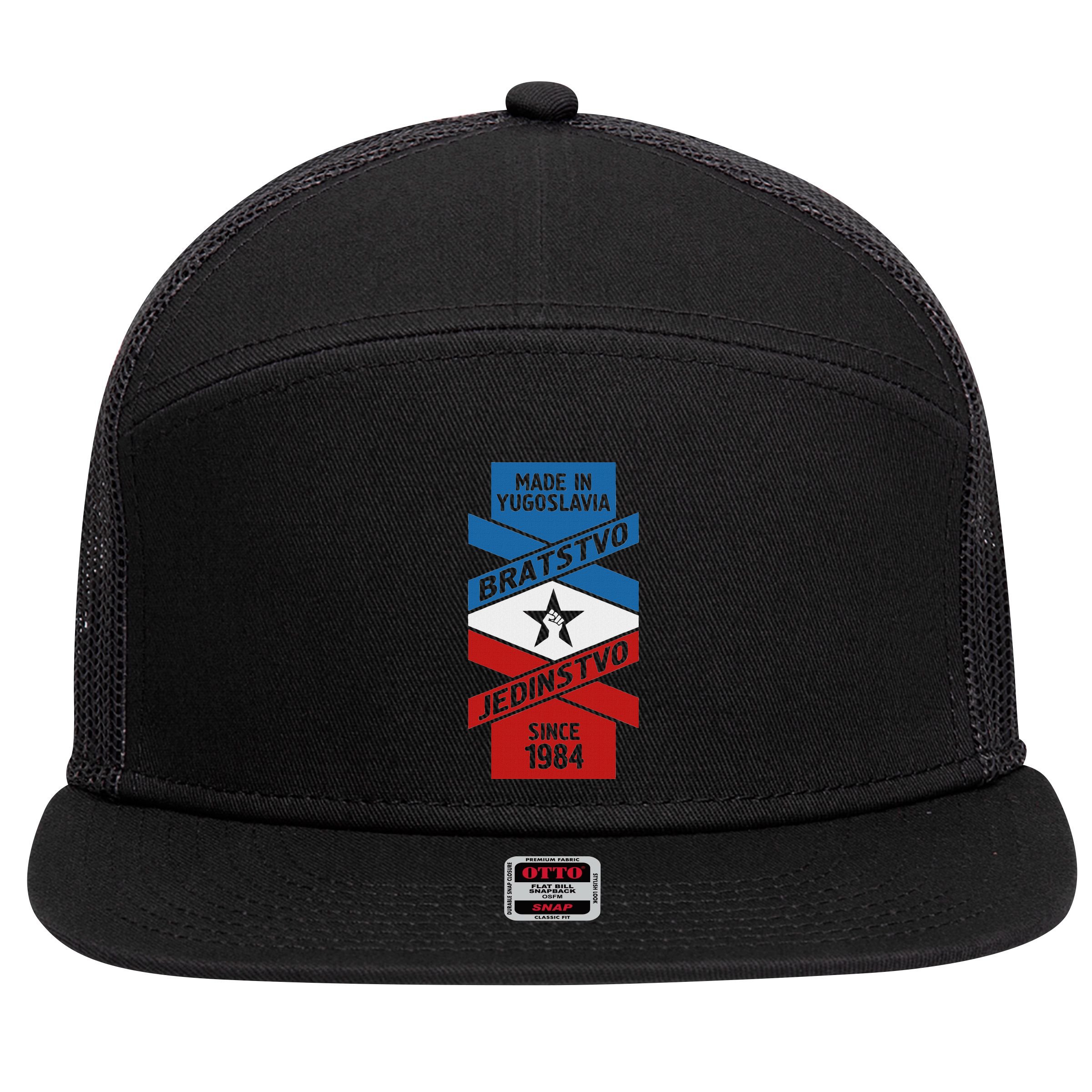 Yugoslavija Flag Balkans Sfry Yugoslavia 7 Panel Mesh Trucker Snapback Hat