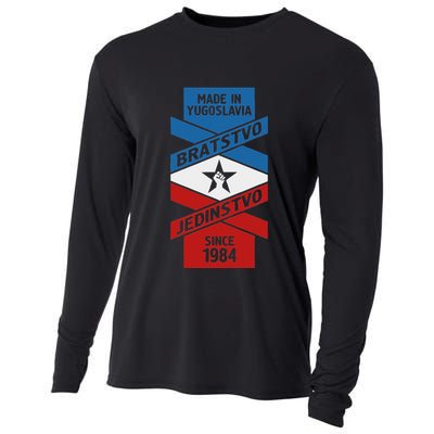 Yugoslavija Flag Balkans Sfry Yugoslavia Cooling Performance Long Sleeve Crew