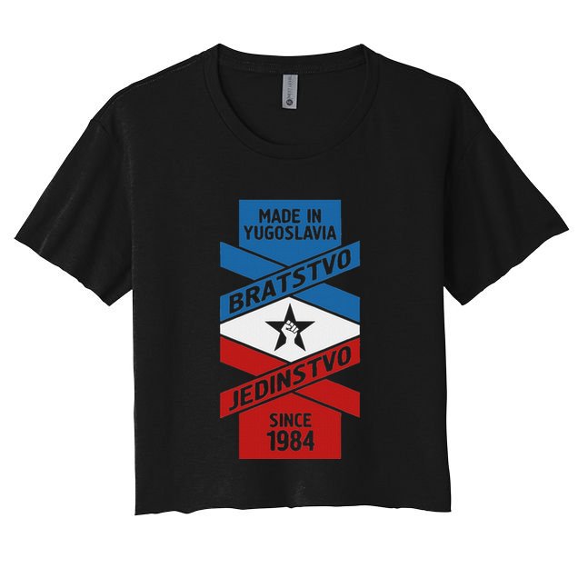 Yugoslavija Flag Balkans Sfry Yugoslavia Crop Top