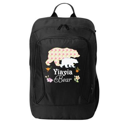 Yiayia Floral Bear Mommy Grandma Mother Father Day City Backpack