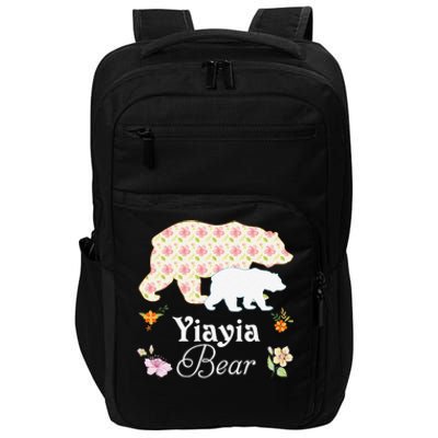 Yiayia Floral Bear Mommy Grandma Mother Father Day Impact Tech Backpack