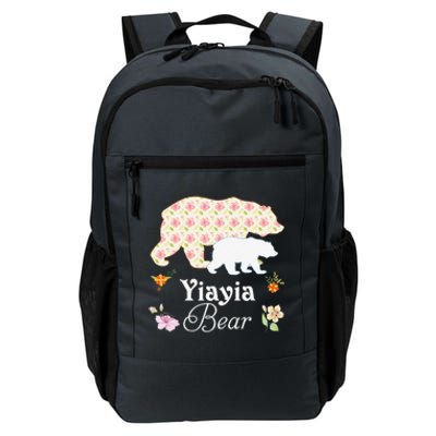 Yiayia Floral Bear Mommy Grandma Mother Father Day Daily Commute Backpack