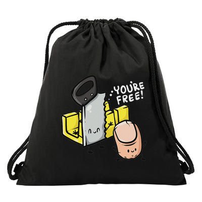 Your Free! Carpenter Woodworker Funny Missing Finger Drawstring Bag