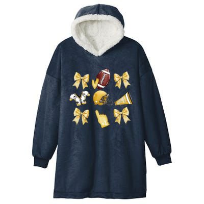 Yellow Football Coquette Yellow Football Game Day Football Hooded Wearable Blanket