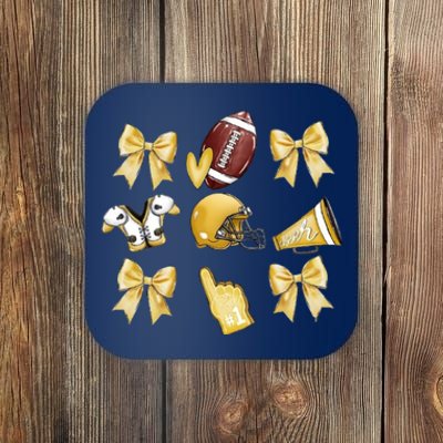 Yellow Football Coquette Yellow Football Game Day Football Coaster