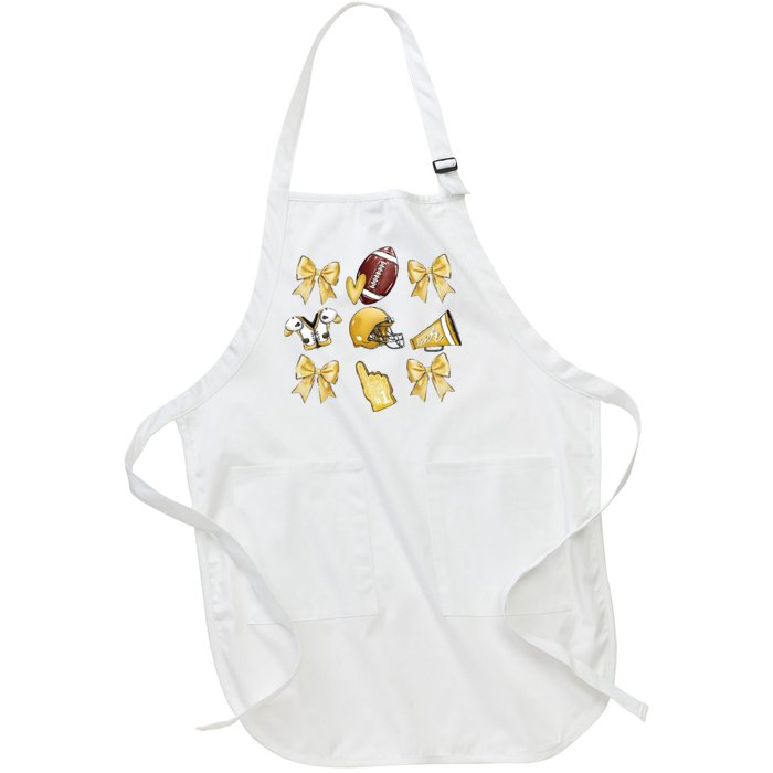 Yellow Football Coquette Yellow Football Game Day Football Full-Length Apron With Pockets