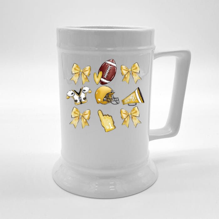 Yellow Football Coquette Yellow Football Game Day Football Beer Stein