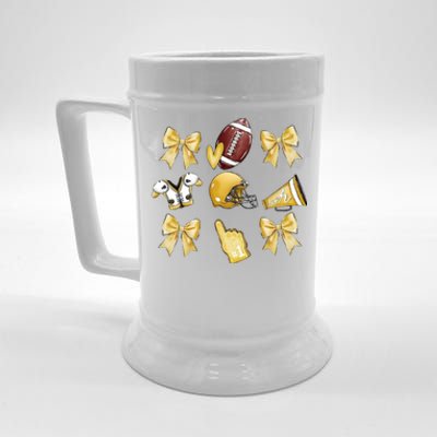 Yellow Football Coquette Yellow Football Game Day Football Beer Stein