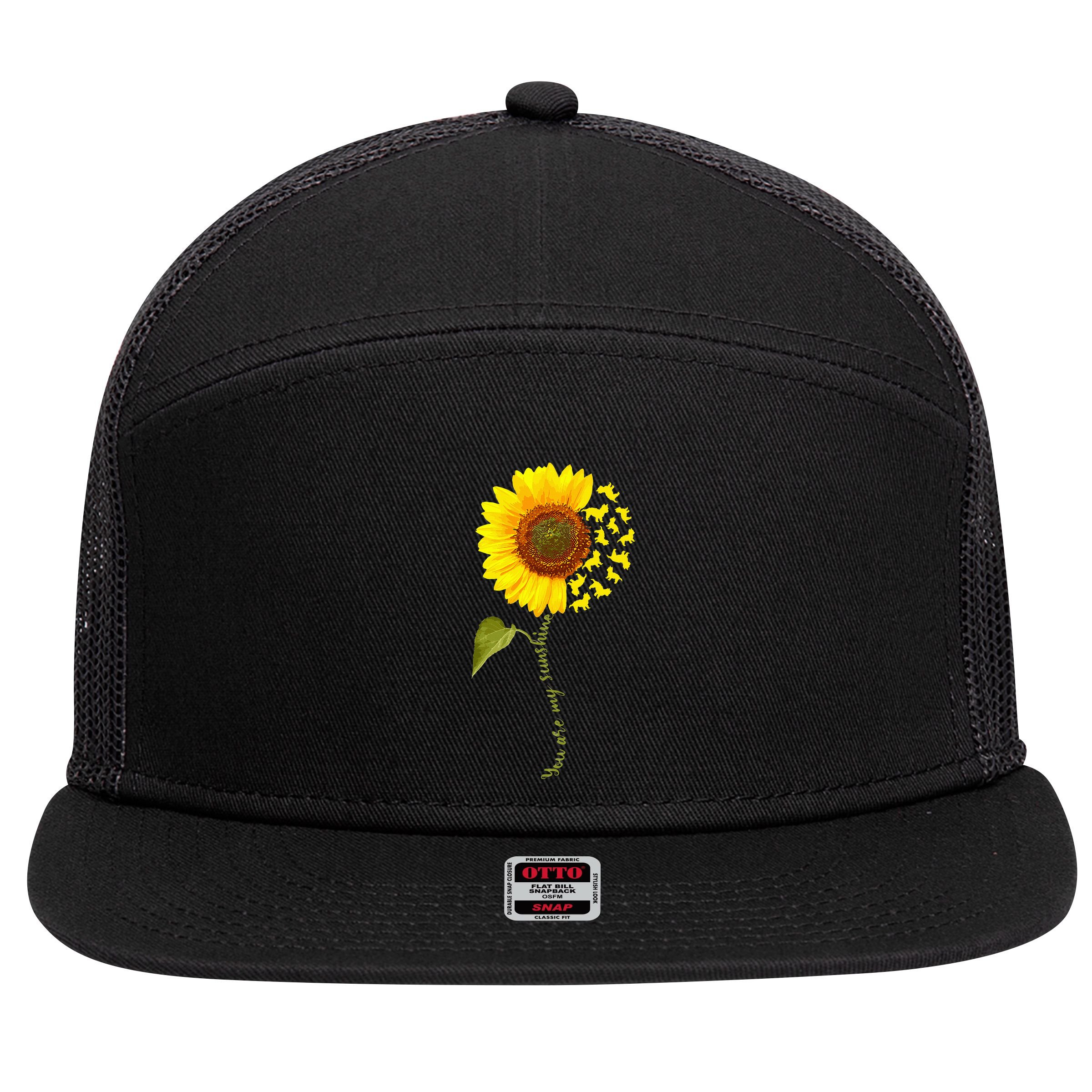 Yorkiepoo Floral Dog Lover Gift 7 Panel Mesh Trucker Snapback Hat