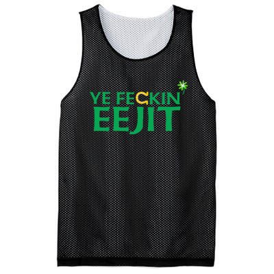 Ye Feckin Eejit St. Patrick's Day Saint Paddy Irish Ireland Mesh Reversible Basketball Jersey Tank