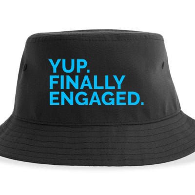 Yup Finally Engaged Sustainable Bucket Hat