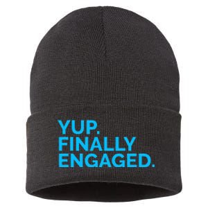 Yup Finally Engaged Sustainable Knit Beanie