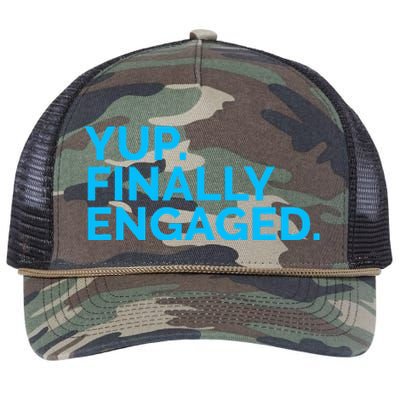 Yup Finally Engaged Retro Rope Trucker Hat Cap