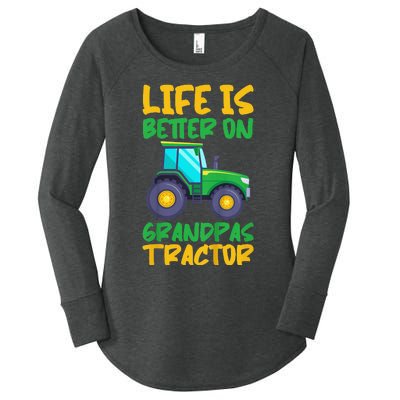 Young Farmer Funny Tractor On Grandpas Tractor Women's Perfect Tri Tunic Long Sleeve Shirt