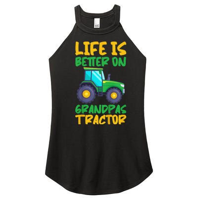 Young Farmer Funny Tractor On Grandpas Tractor Women’s Perfect Tri Rocker Tank