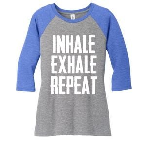 Yoga Funny Gift Inhale Exhale Repeat Inhale Love And Gratitude Gift Women's Tri-Blend 3/4-Sleeve Raglan Shirt