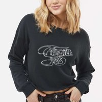 Yes Fragile Graffiti Cropped Pullover Crew