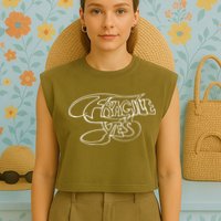 Yes Fragile Graffiti Garment-Dyed Women's Muscle Tee