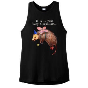 Your Fairy God Possum Funny Opossum Ladies PosiCharge Tri-Blend Wicking Tank