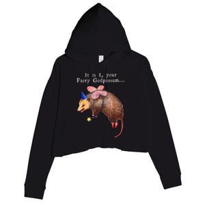 Your Fairy God Possum Funny Opossum Crop Fleece Hoodie