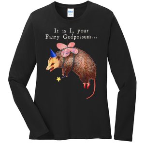 Your Fairy God Possum Funny Opossum Ladies Long Sleeve Shirt