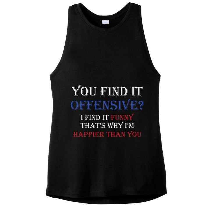 You Find It Offensive I Find It Funny Redneck Country Ladies PosiCharge Tri-Blend Wicking Tank