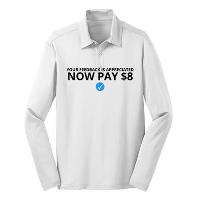 Your Feedback Is Appreciated Now Pay $8 Silk Touch Performance Long Sleeve Polo