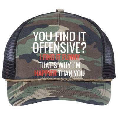 You Find It Offensive I Find It Funny That’S Why I’M Happier Retro Rope Trucker Hat Cap