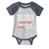 You Find It Offensive I Find It Funny That’S Why I’M Happier Infant Baby Jersey Bodysuit