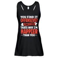 You Find It Offensive I Find It Funny That’S Why I’M Happier Ladies Essential Flowy Tank