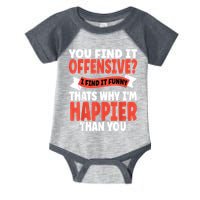 You Find It Offensive I Find It Funny That’S Why I’M Happier Infant Baby Jersey Bodysuit