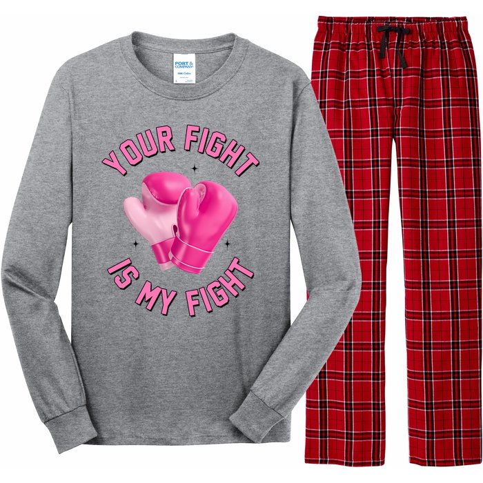 Your Fight Is My Fight Boxing Breast Cancer Awareness Long Sleeve Pajama Set