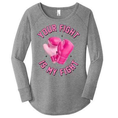 Your Fight Is My Fight Boxing Breast Cancer Awareness Women's Perfect Tri Tunic Long Sleeve Shirt