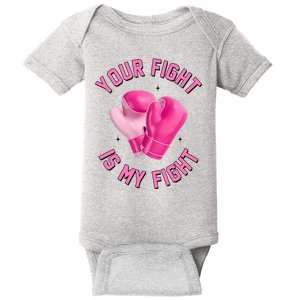 Your Fight Is My Fight Boxing Breast Cancer Awareness Baby Bodysuit