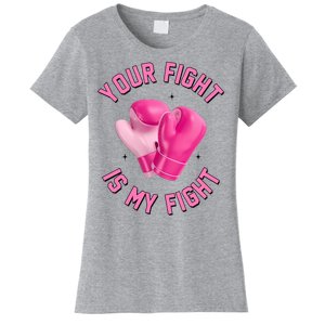 Your Fight Is My Fight Boxing Breast Cancer Awareness Women's T-Shirt