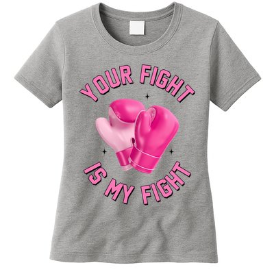 Your Fight Is My Fight Boxing Breast Cancer Awareness Womens T-Shirt