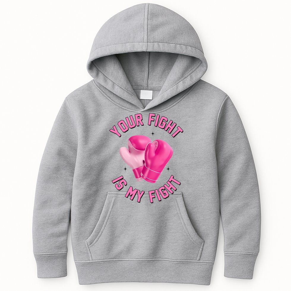 Your Fight Is My Fight Boxing Breast Cancer Awareness Kids Hoodie