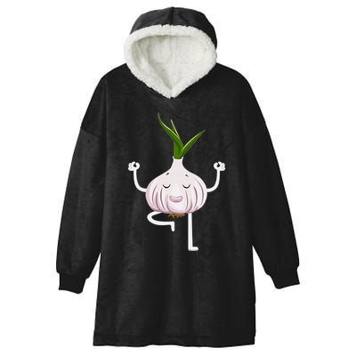 Yoga Fitness Instructor Garlic Lover Vegetable Farmer Hooded Wearable Blanket