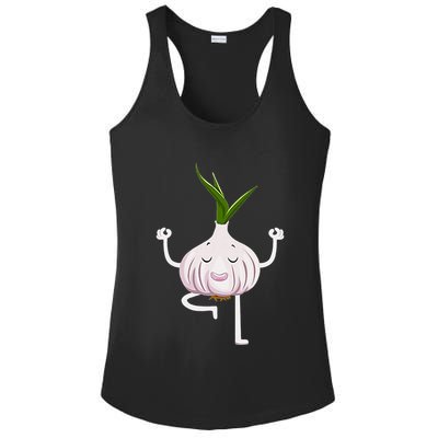 Yoga Fitness Instructor Garlic Lover Vegetable Farmer Ladies PosiCharge Competitor Racerback Tank