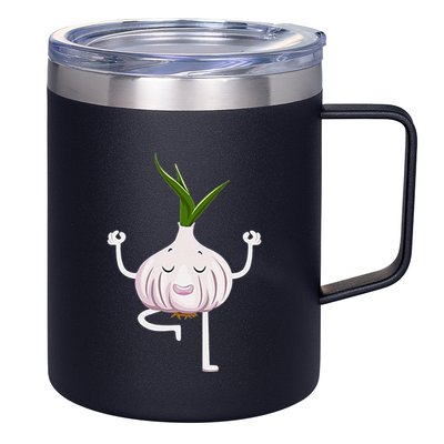 Yoga Fitness Instructor Garlic Lover Vegetable Farmer 12oz Stainless Steel Coffee Mug