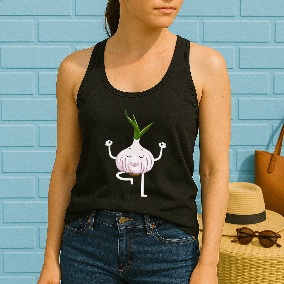 Yoga Fitness Instructor Garlic Lover Vegetable Farmer Womens Tank Top