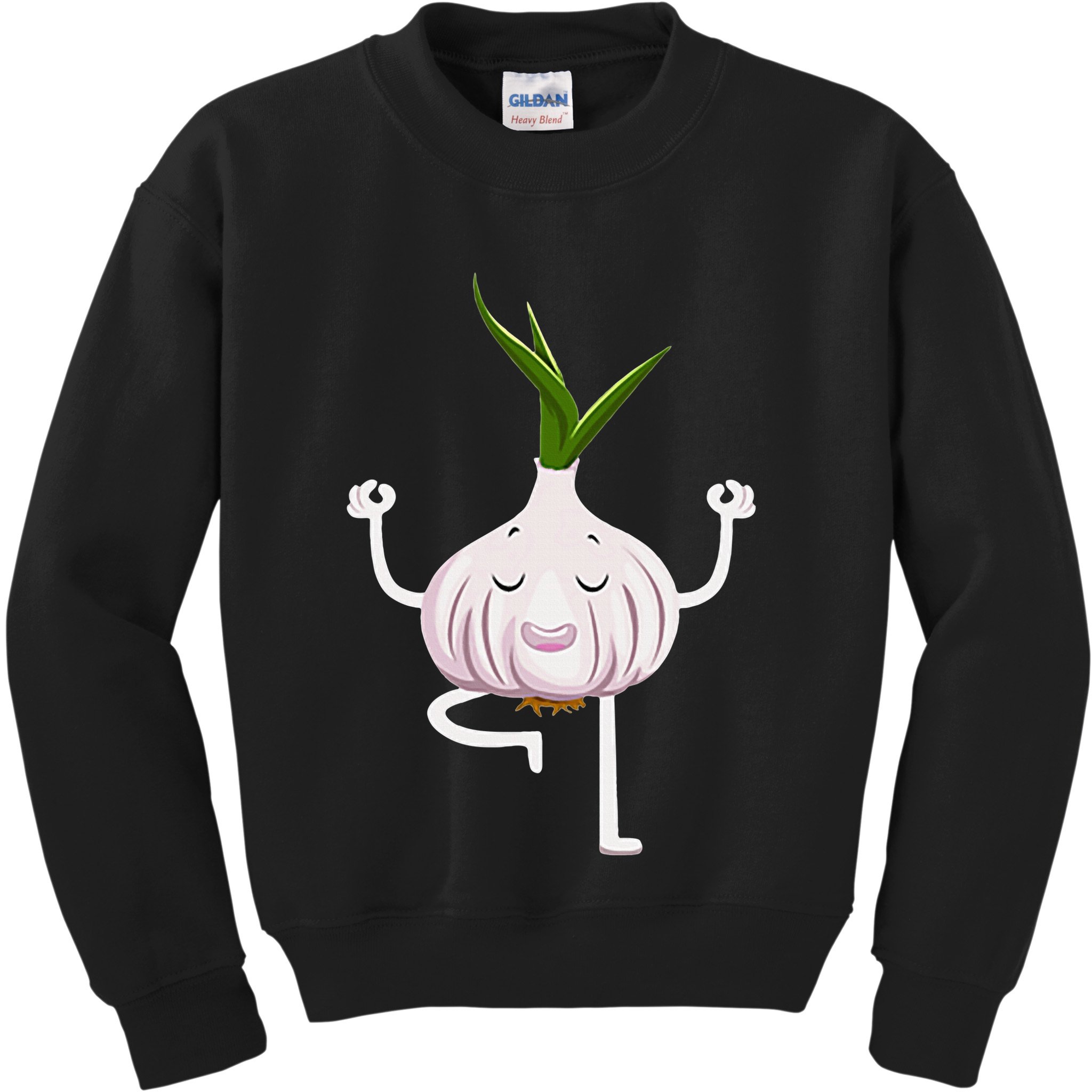 Yoga Fitness Instructor Garlic Lover Vegetable Farmer Kids Sweatshirt