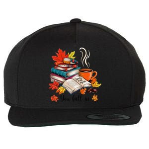 You Fall In Books Fall Open Coffee Book Reading Season Warm Wool Snapback Cap