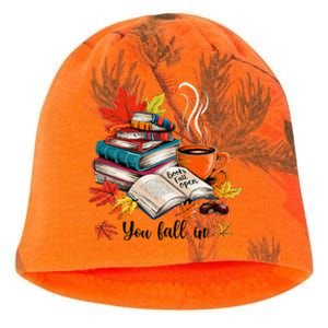 You Fall In Books Fall Open Coffee Book Reading Season Warm Kati - Camo Knit Beanie