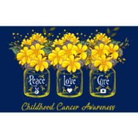 Yellow Flower Jar Peace Love Cure Childhood Cancer Bumper Sticker